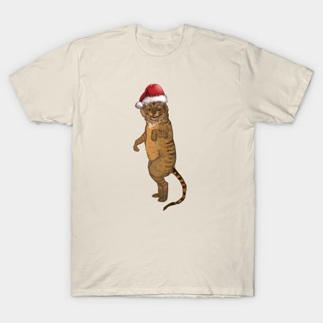 funny cat posing for Christmas cat person gift T-Shirt by NIKA13